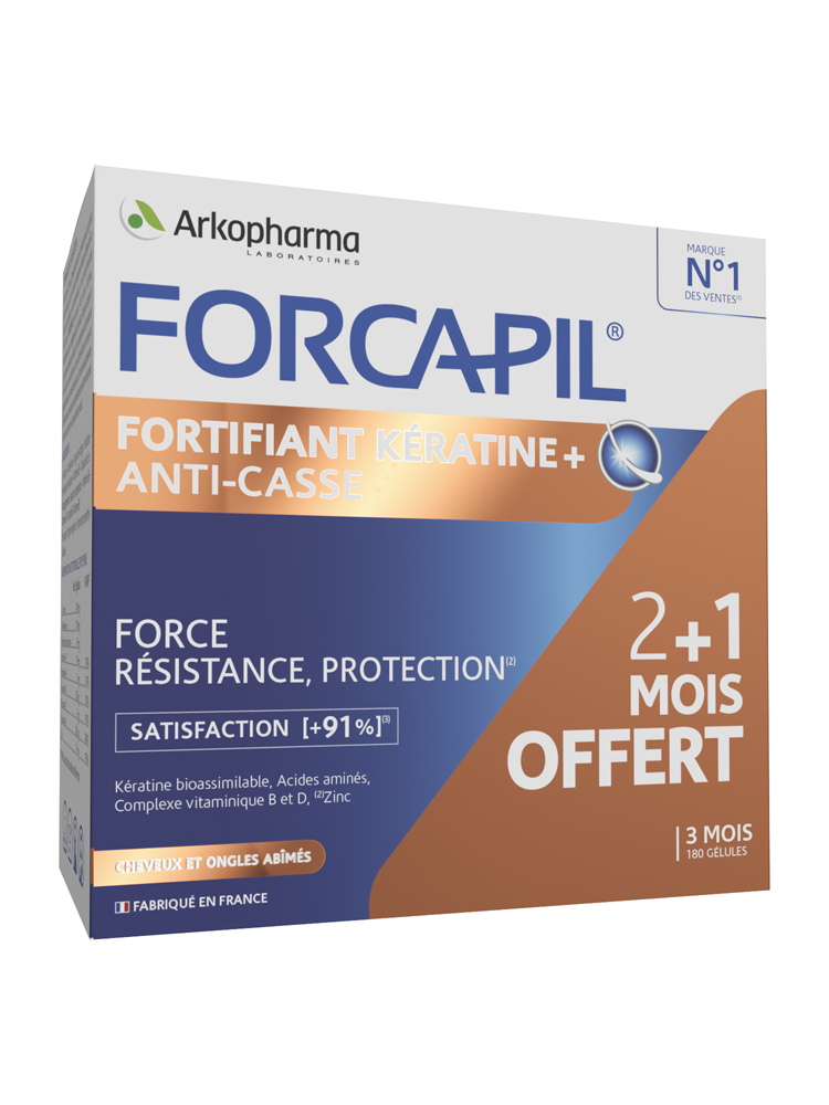 Arkopharma Forcapil Fortifiant Kératine + Programme de 3 Mois
